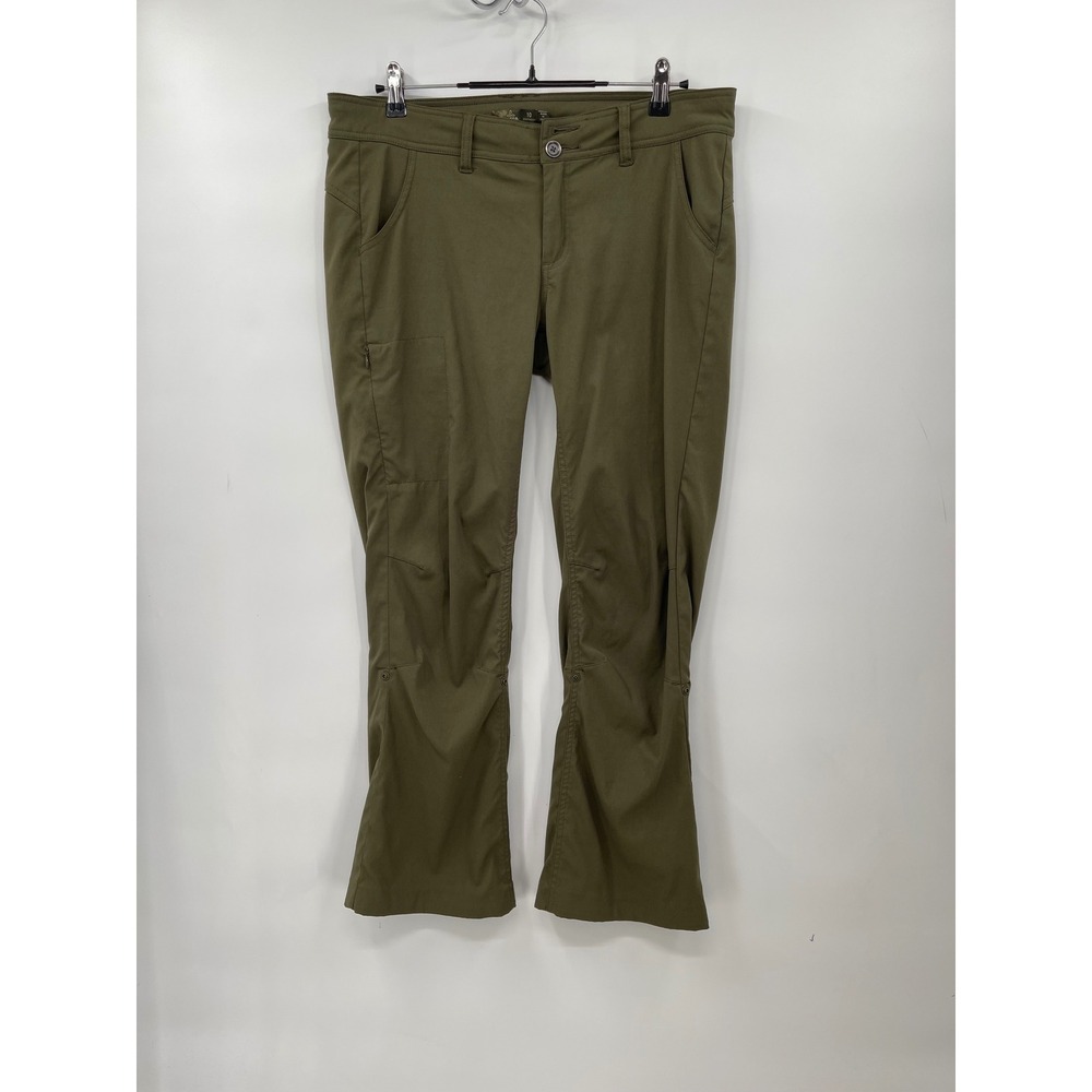 Prana Olive‎ Green Pants Womens Size 10 Short Inseam Convertible Hiking Outdoor
